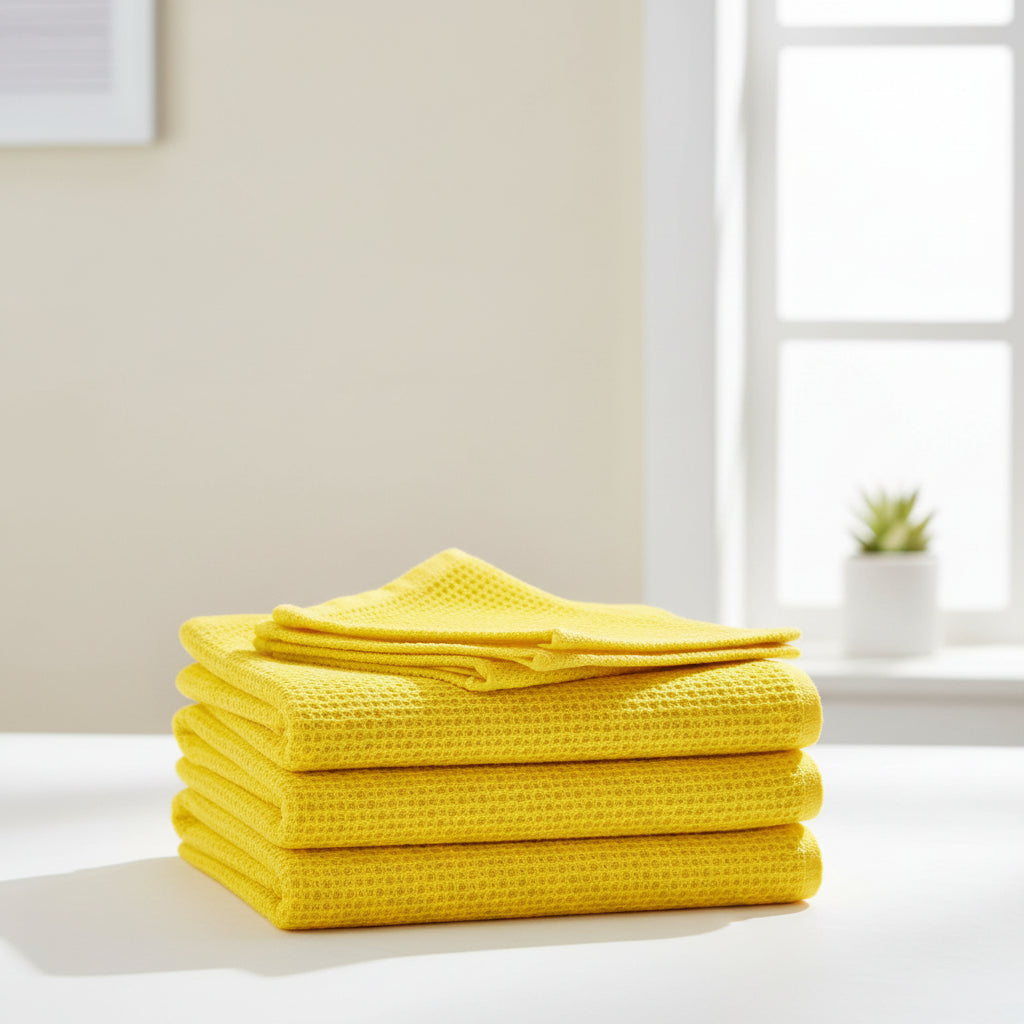 Soft Cotton Dish Cloths Set Absorbent Honeycomb Waffle Weave