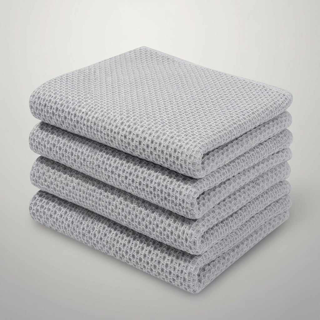 Soft Cotton Dish Cloths Set Absorbent Honeycomb Waffle Weave