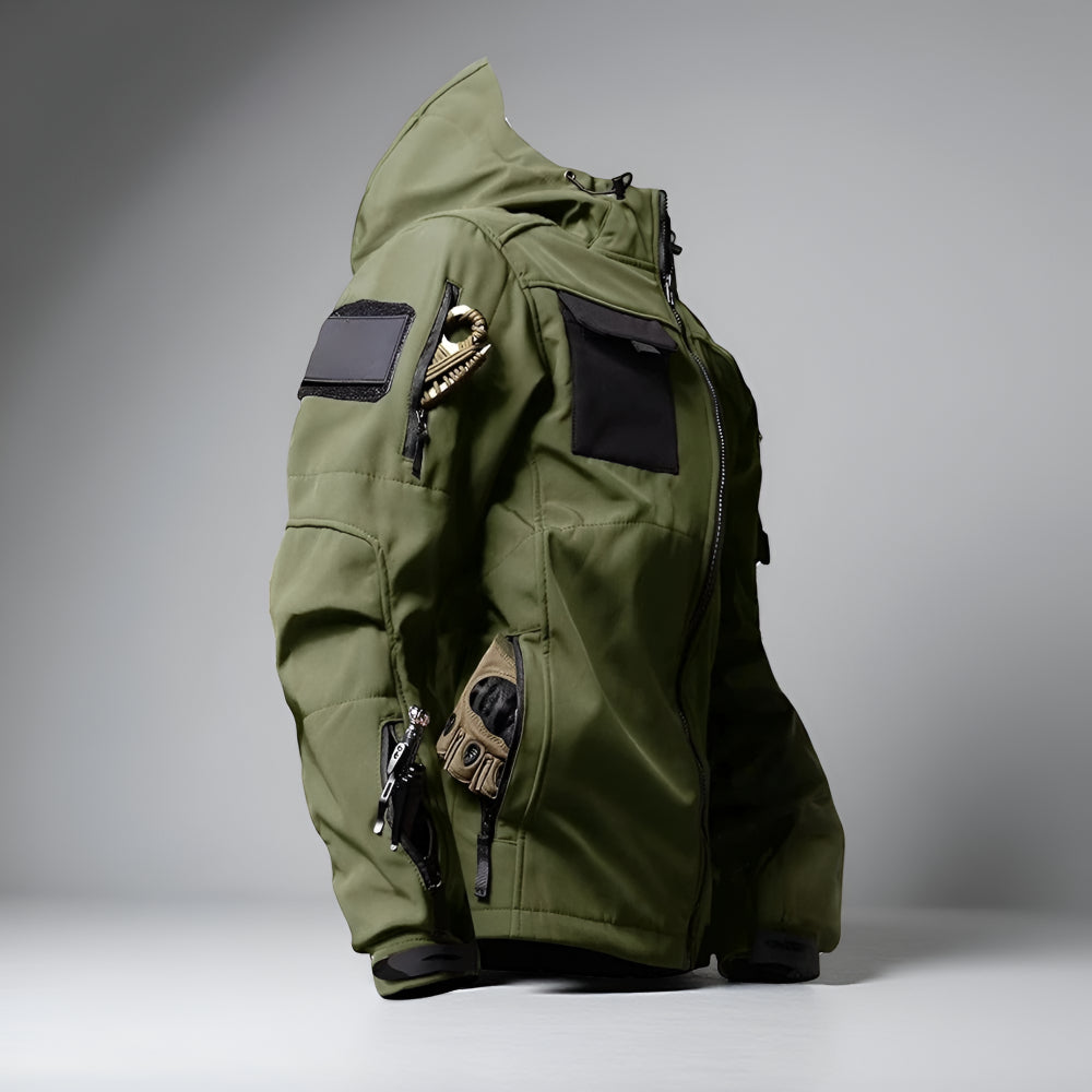 Men's Tactical Outdoor Jacket Pants Rugged Multi Pocket Hooded