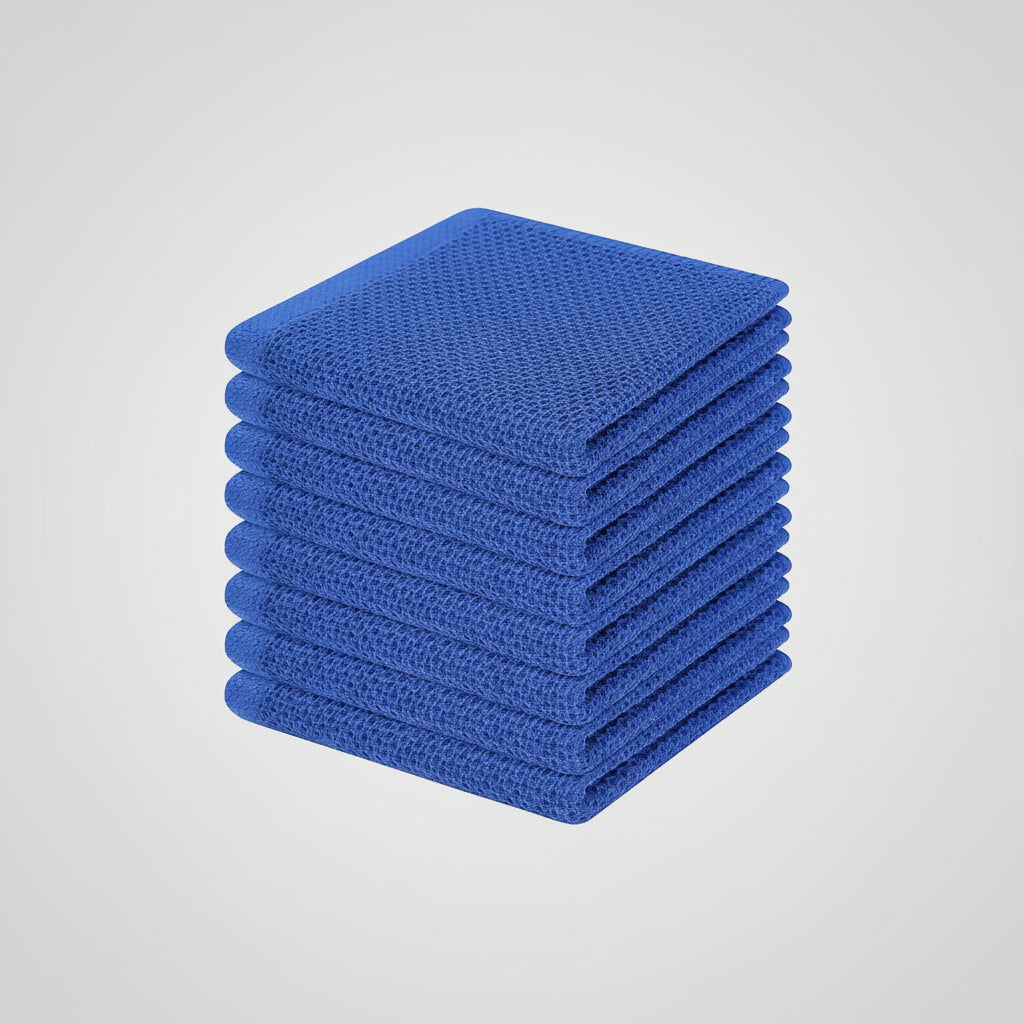 Soft Cotton Dish Cloths Set Absorbent Honeycomb Waffle Weave