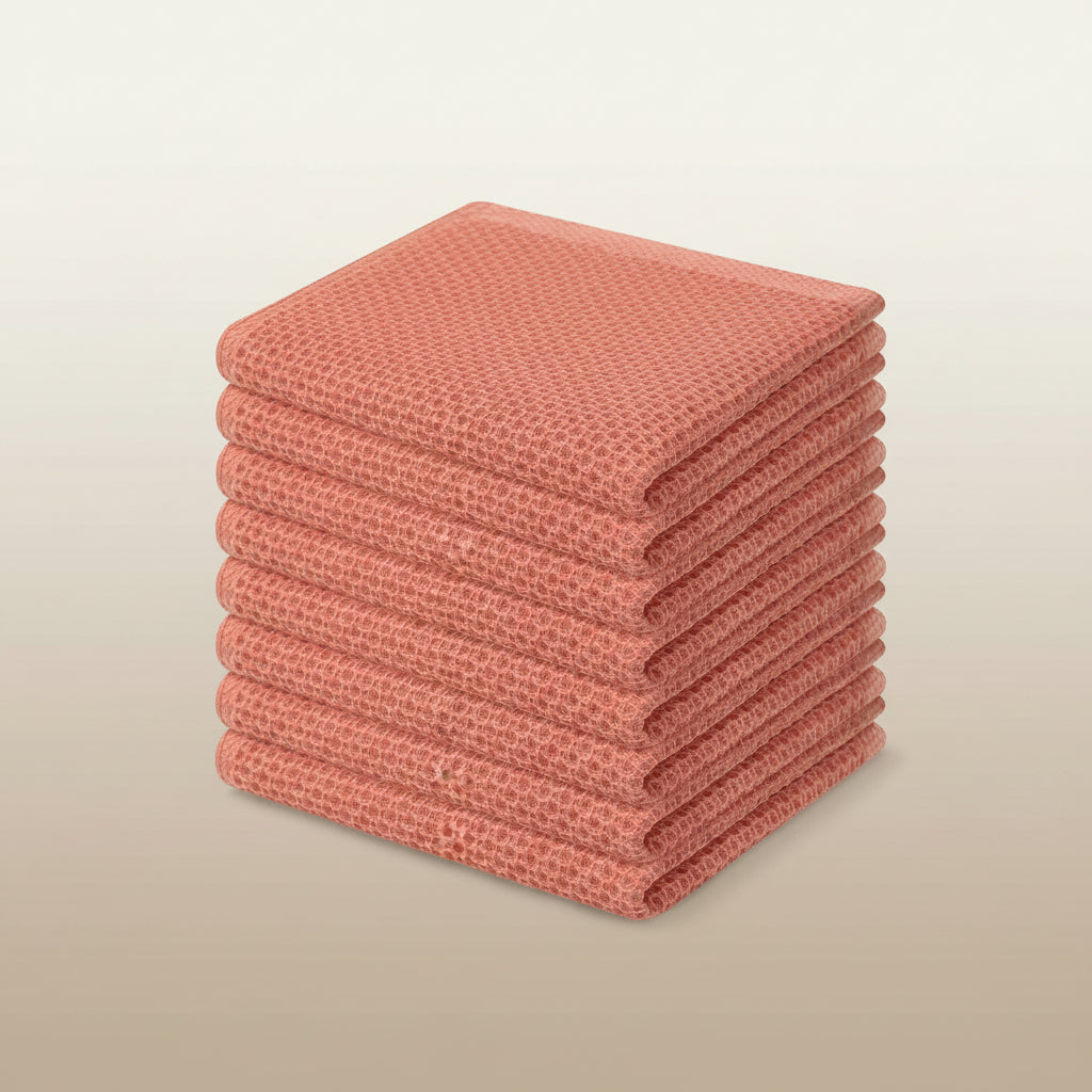 Soft Cotton Dish Cloths Set Absorbent Honeycomb Waffle Weave