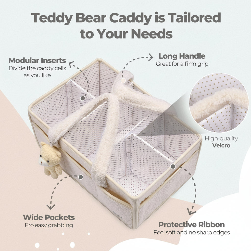 Diaper Caddy Organizer Plush Sherpa Baby Storage Basket