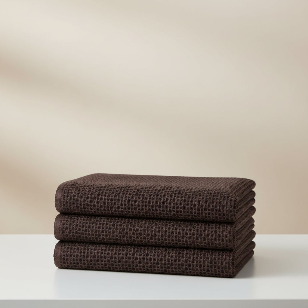 Soft Cotton Dish Cloths Set Absorbent Honeycomb Waffle Weave