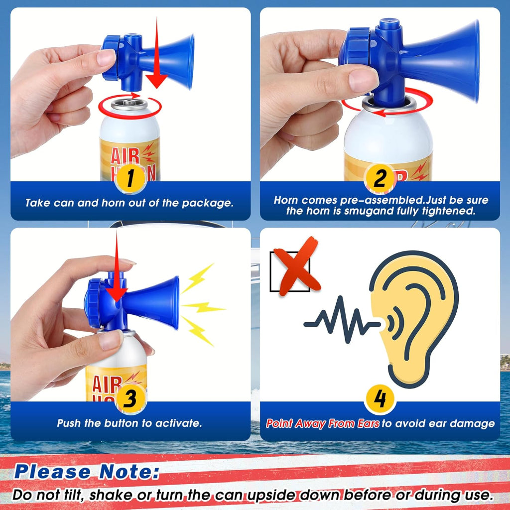 Portable Marine Air Horn Loud Safety Alert Boats Outdoors