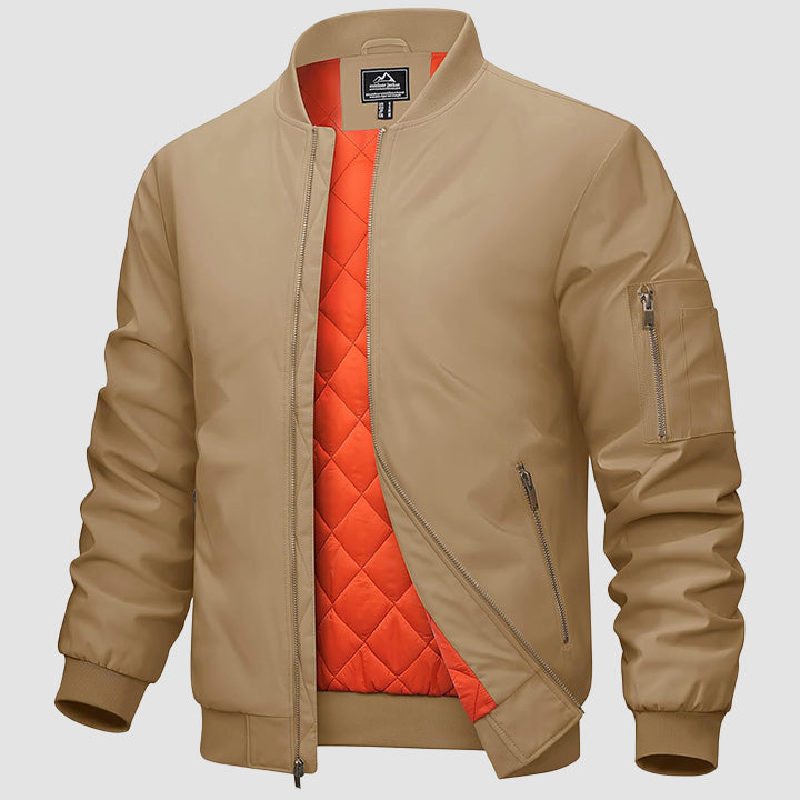 Men's Lightweight Casual Zip-Up Bomber Jacket - Versatile Windbreaker for Everyday Style, Comfort & Outdoor Activities