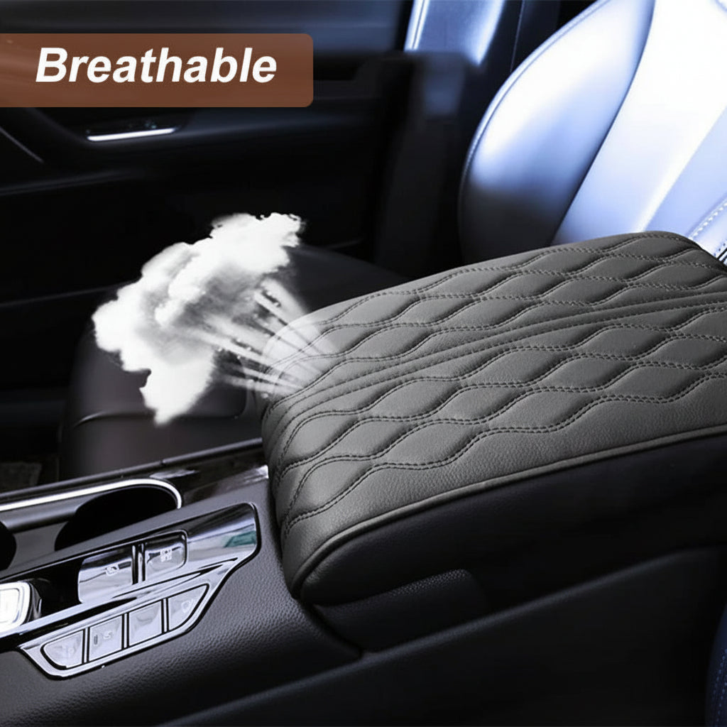 Car Armrest Cushion Memory Foam Leather Center Console Cover