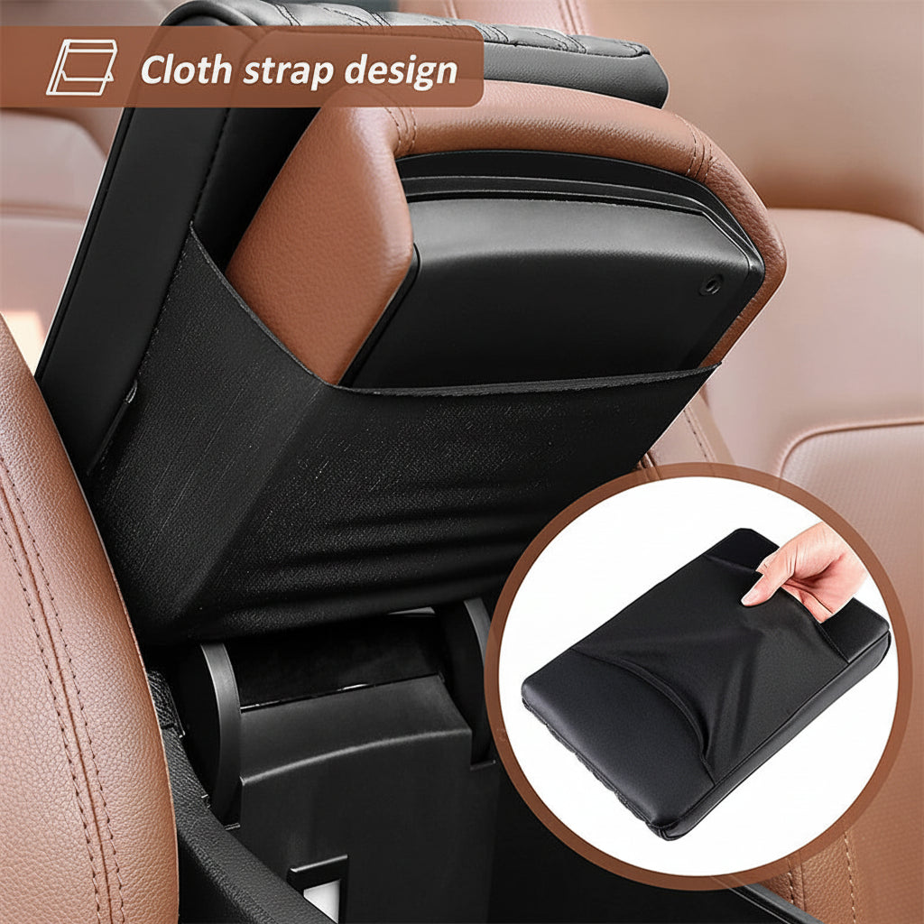 Car Armrest Cushion Memory Foam Leather Center Console Cover