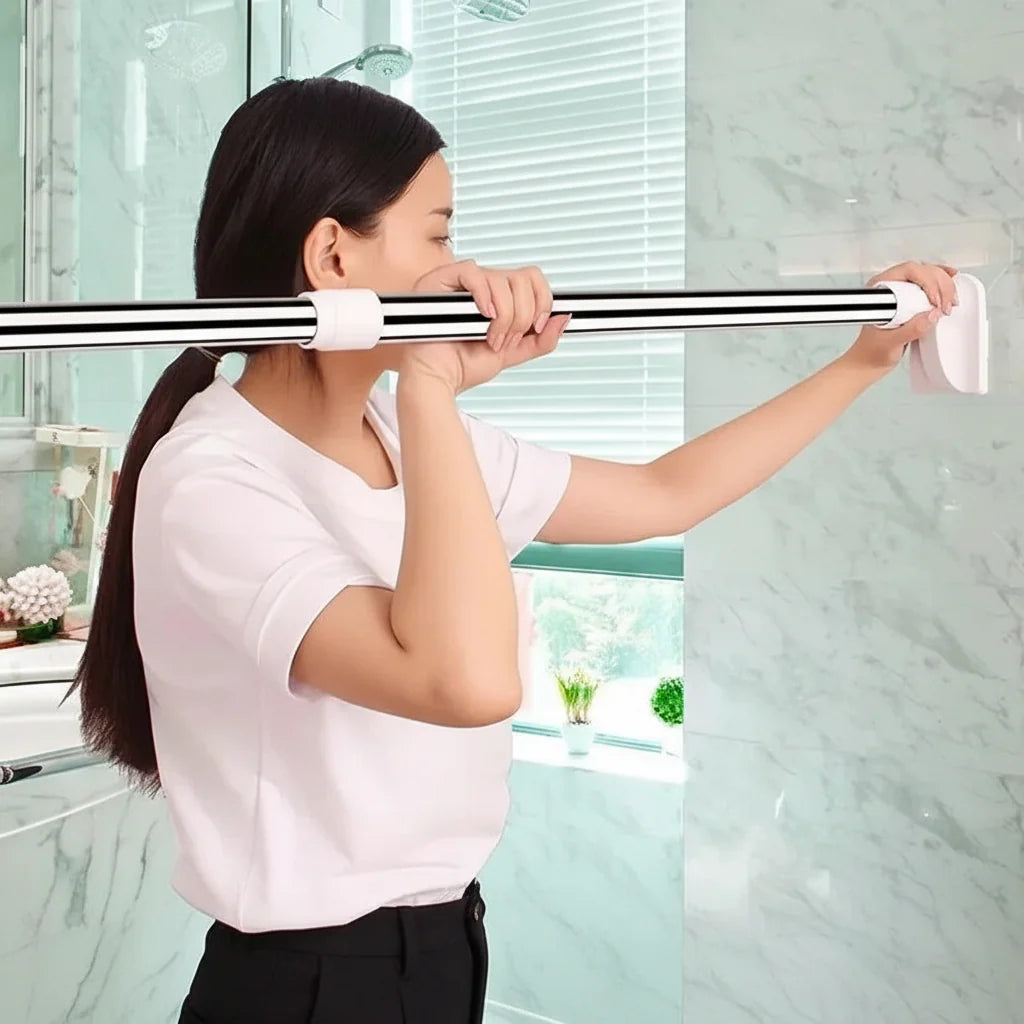 Tension Rod Adjustable Curtain Rod Shower Window No Drill