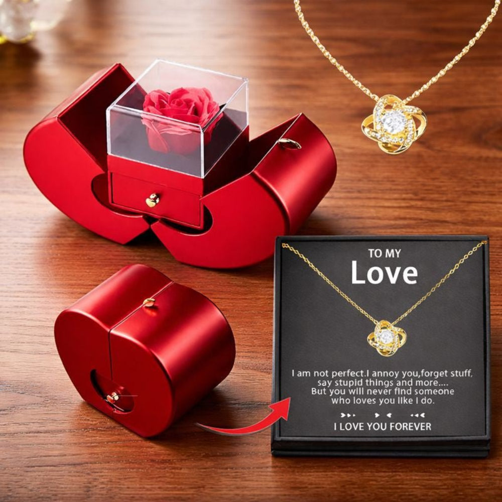 Jewelry Box Rose Apple Shaped Gift Case Soap Flower