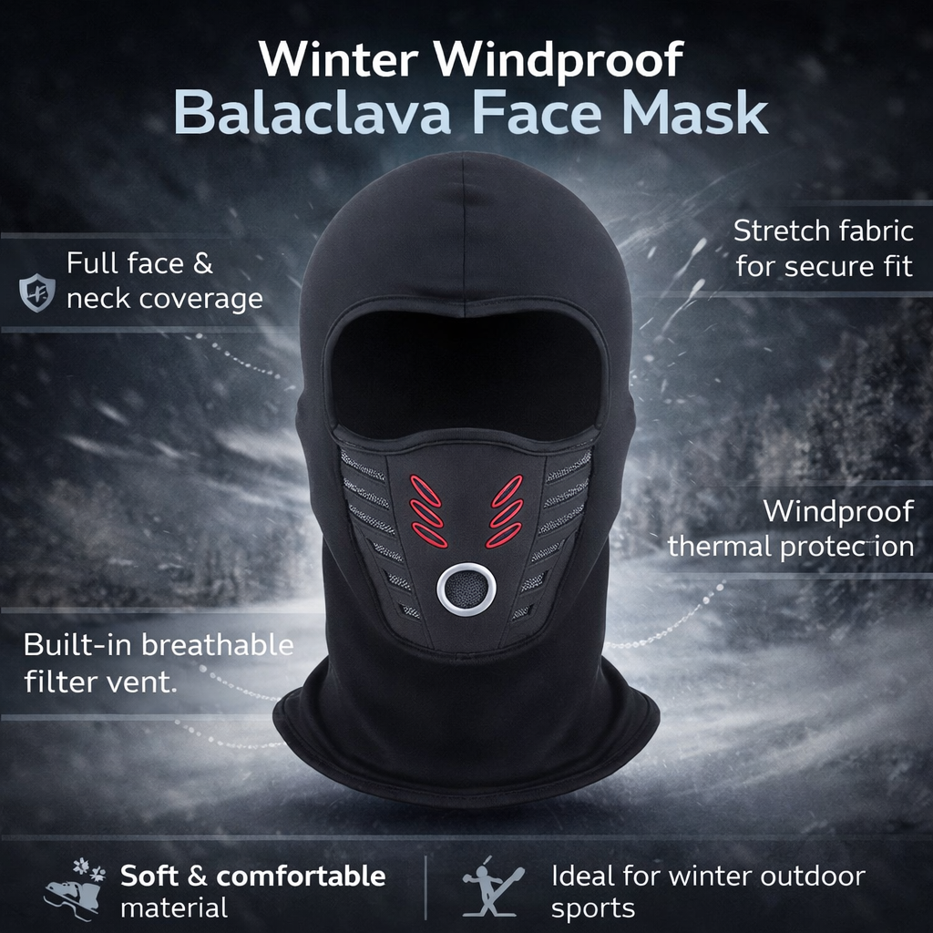 Face Mask Winter Windproof Thermal Full Coverage Cold Weather