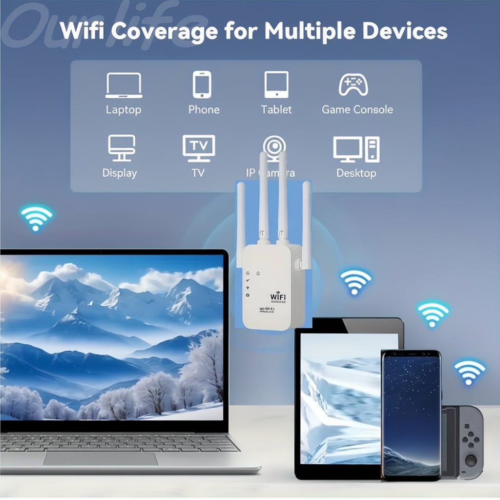 WiFi Extender Wireless Signal Booster Home Long Range