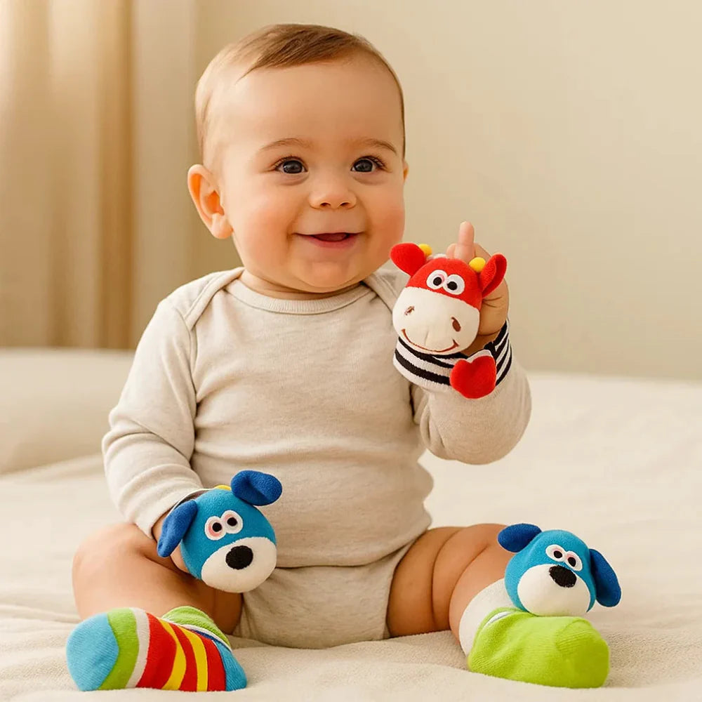 Baby Rattle Socks Wristband Infant Sensory Toy Set