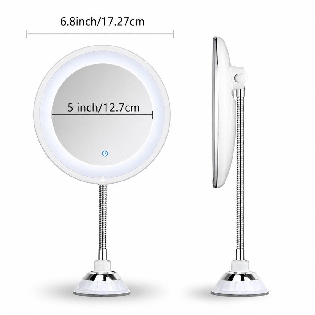 Bathroom Mirror LED Magnifying Mirror Flexible Arm