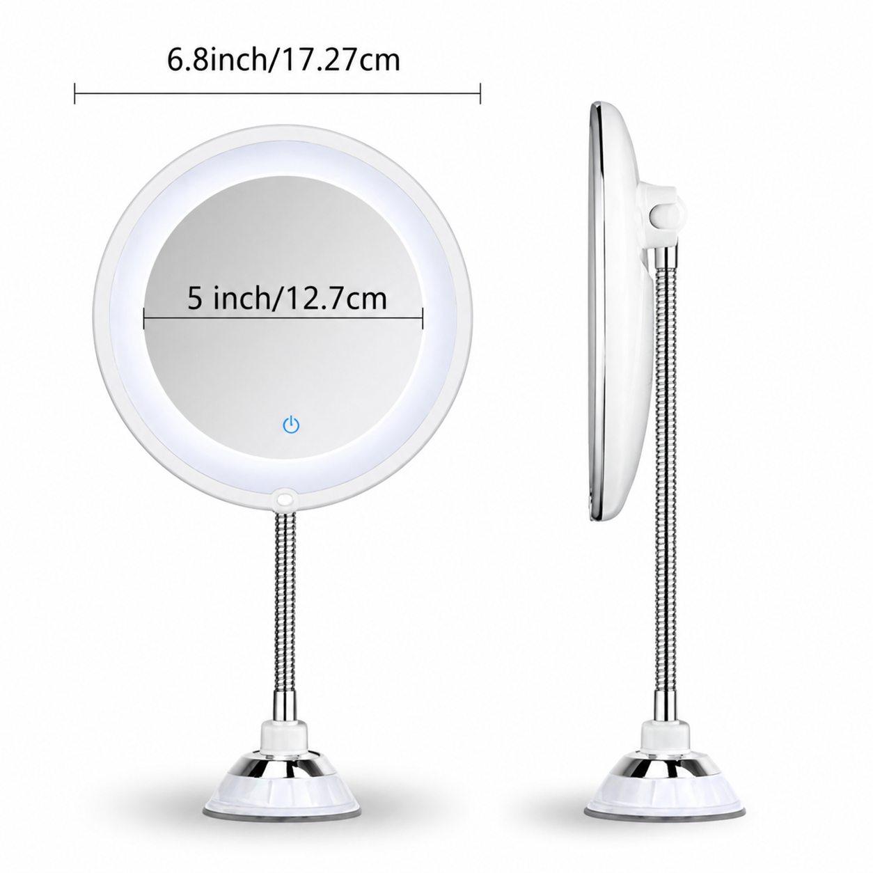 Bathroom Mirror LED Magnifying Mirror Flexible Arm