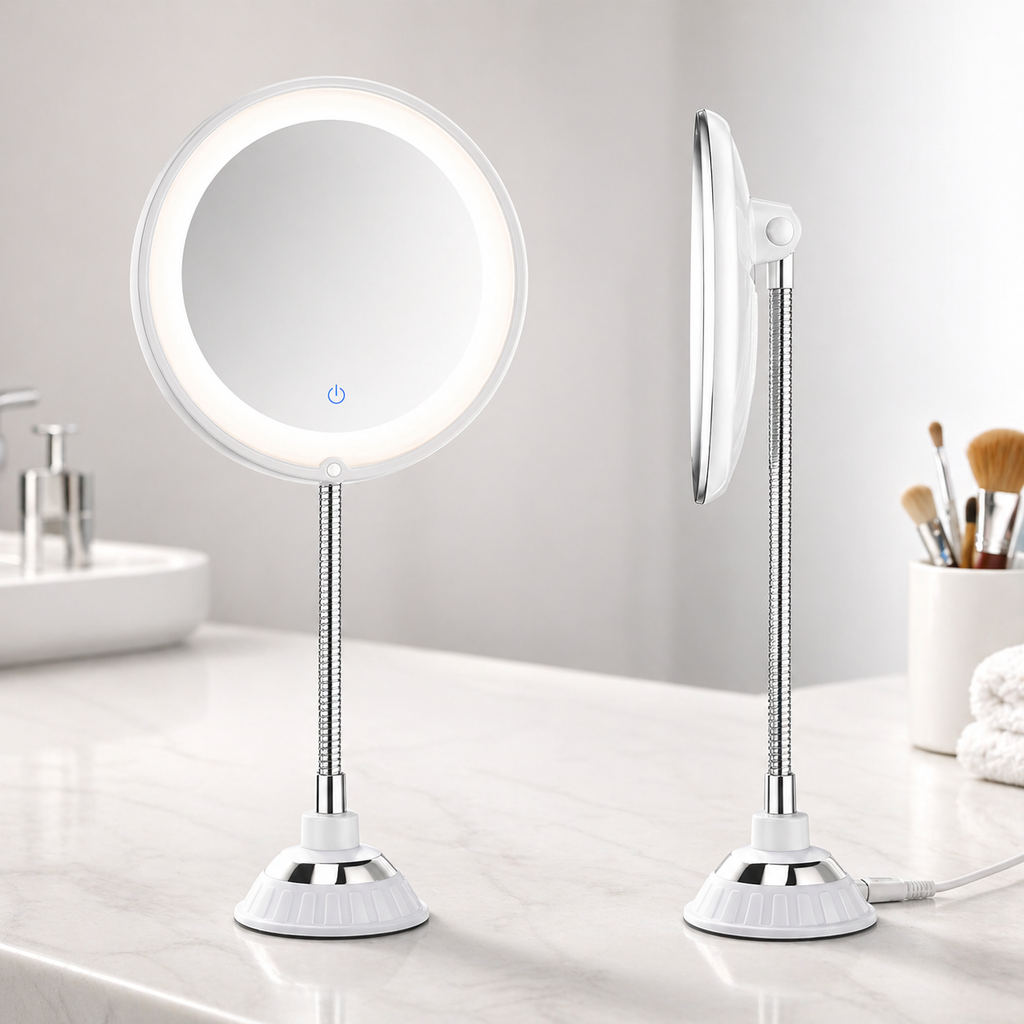 Bathroom Mirror LED Magnifying Mirror Flexible Arm