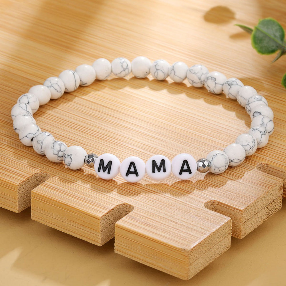 Beaded Bracelet Mothers Day Gift Name Letter Stretch Jewelry