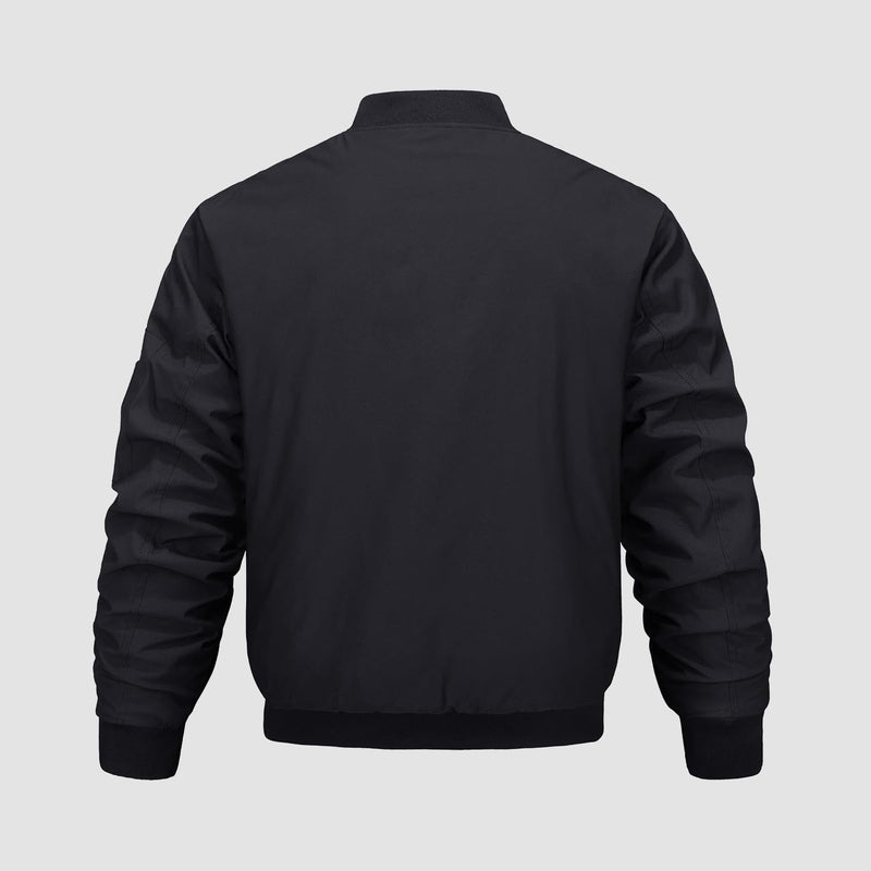 Men's Quilted Windproof Bomber Jacket with Pockets - Stylish, Durable All-Season Outerwear for Men
