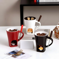 Fondue Set Ceramic Candle Heated Chocolate Cheese Dessert Pot