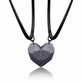 Necklace Couple Magnetic Heart Electrocardiogram Pendant Set