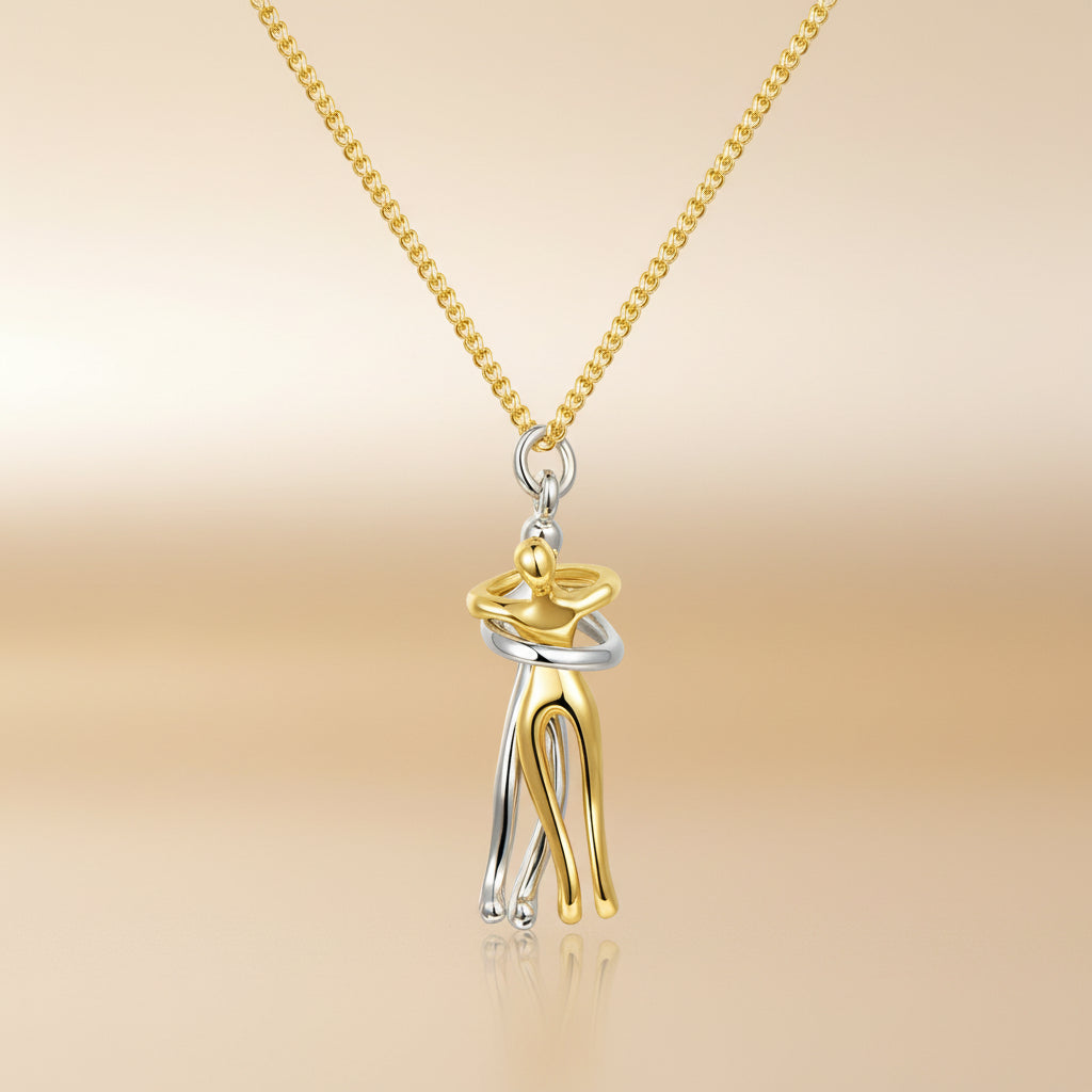 Necklace Couple Pendant Gold Silver Stainless Steel Love Jewelry