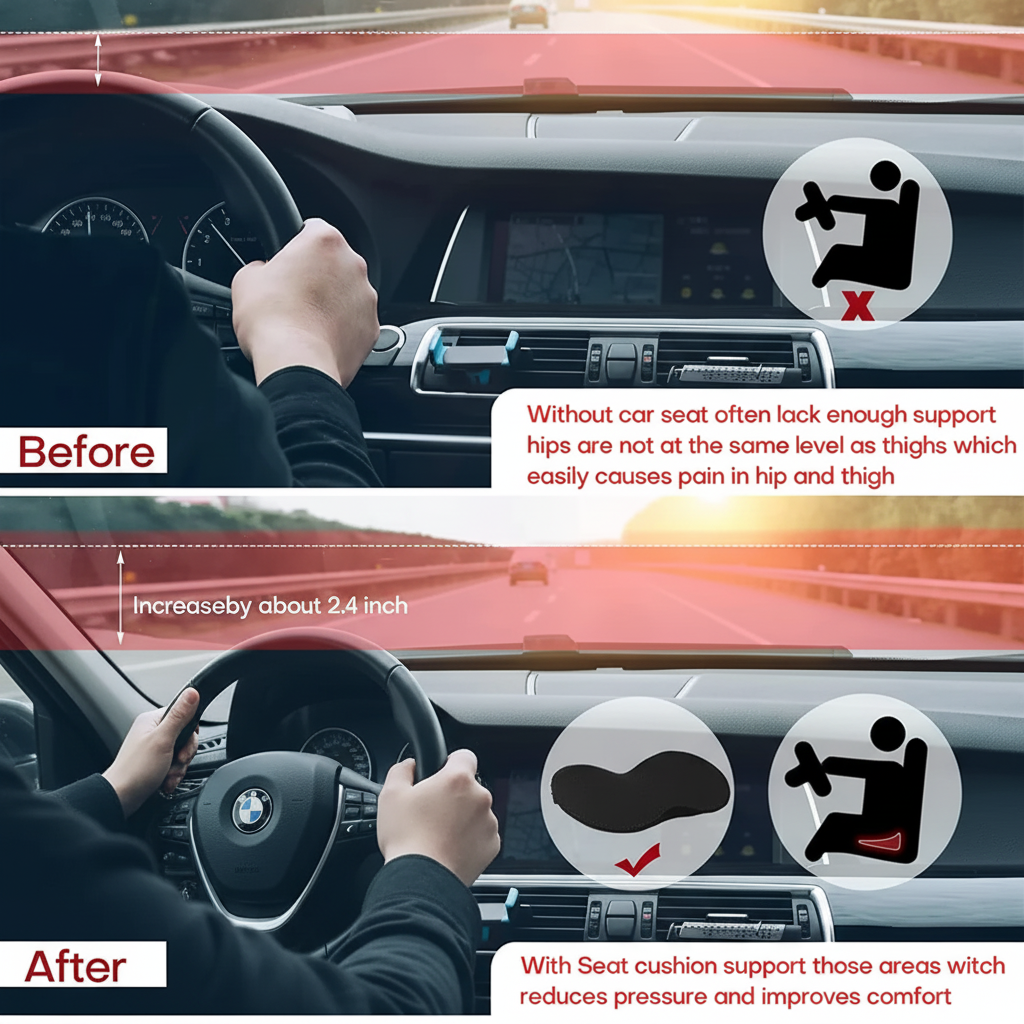 Car Seat Cushion Memory Foam Booster Driving