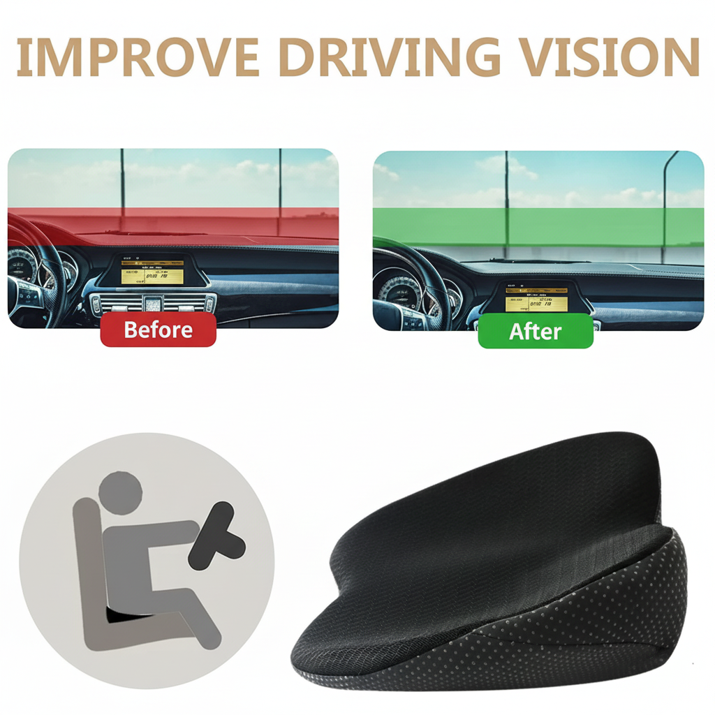 Car Seat Cushion Memory Foam Booster Driving