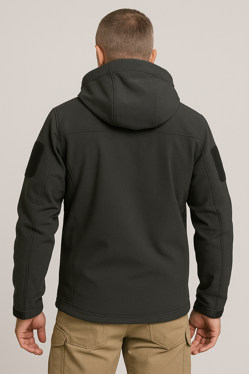 Men's Tactical Jacket with Hood – Black