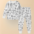 Kids Pajamas Creative Christmas Coloring Set Children