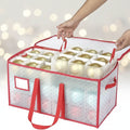 Christmas Ornament Storage Box Large Zippered Plastic Organizer