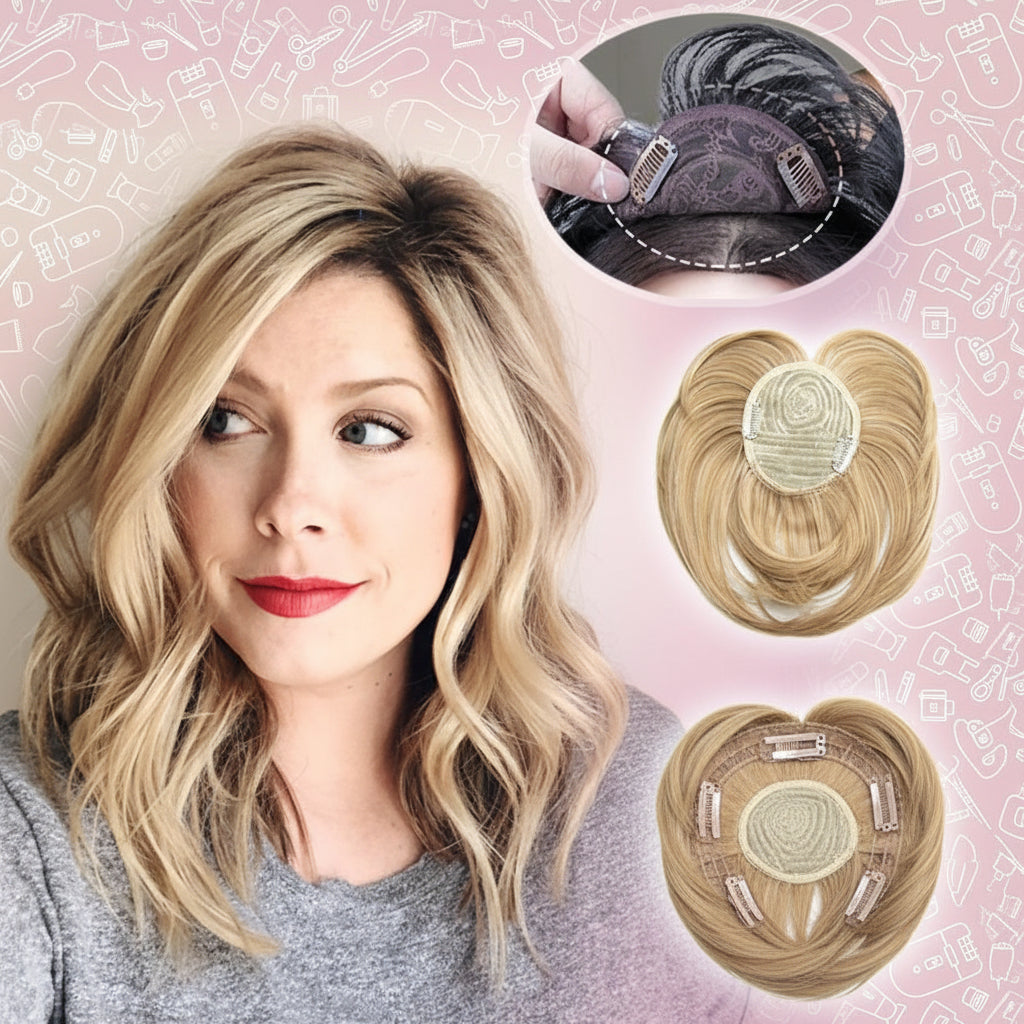 Hair Topper Clip In Volume Covering Thinning Hair Natural Look