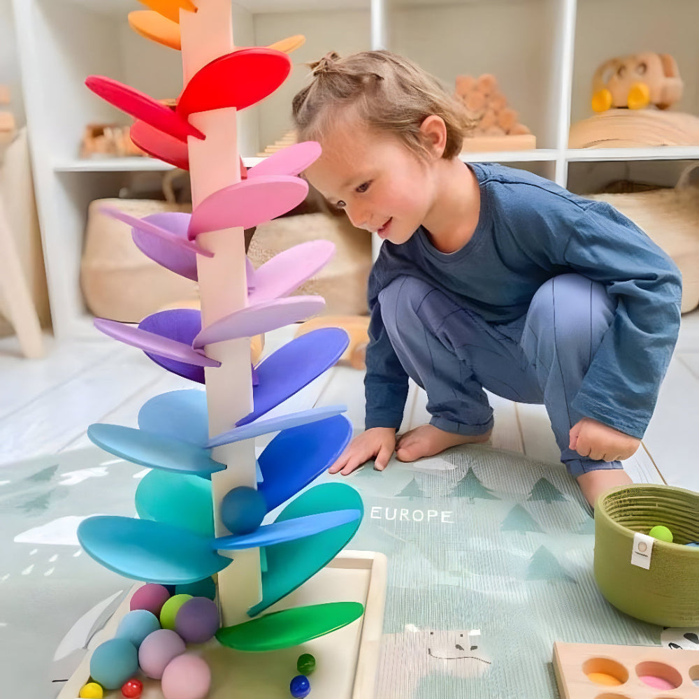 Marble Run Wooden Colorful Educational Toy Kids