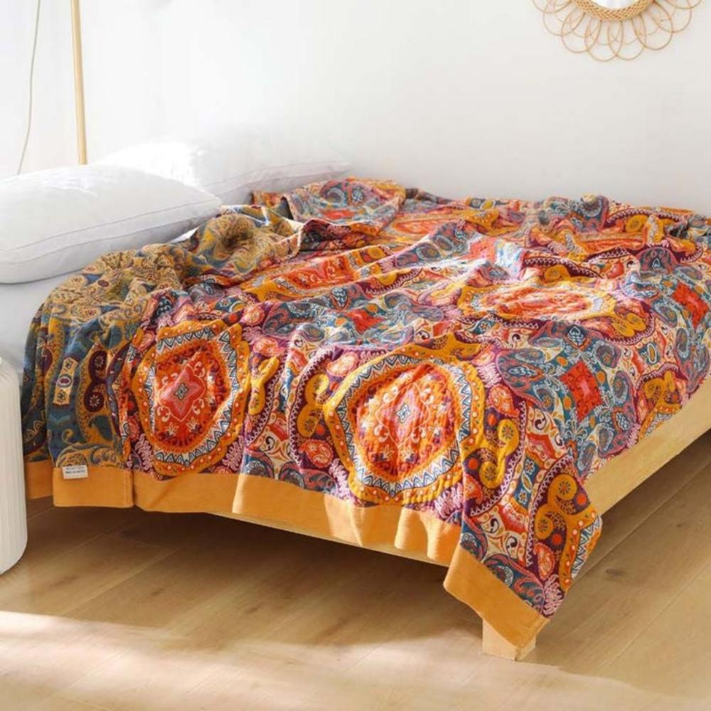 Boho Reversible Cooling Blanket Comfort Breathable Sleep