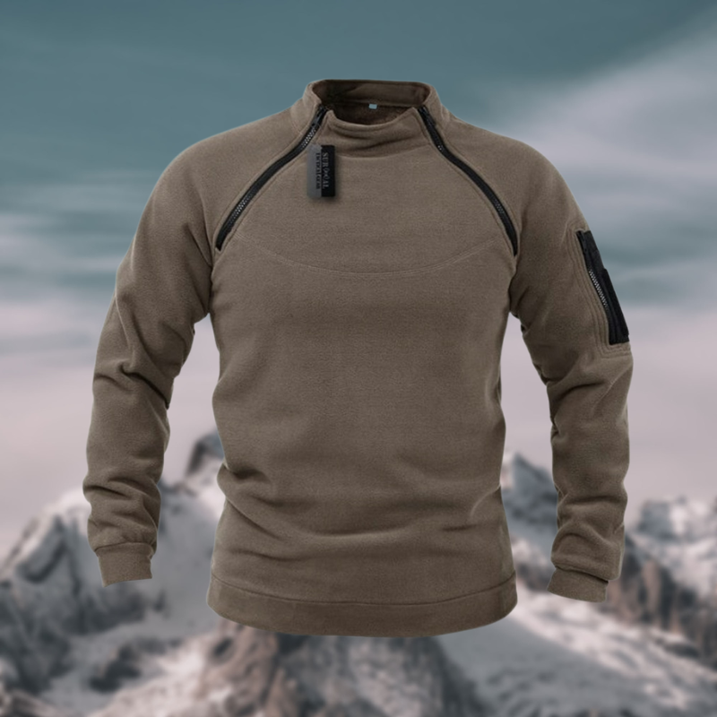 Men's Tactical Windproof Fleece Jumper - High Neck Half-Zip for Ultimate Comfort & Warmth - Perfect for Outdoor Activities