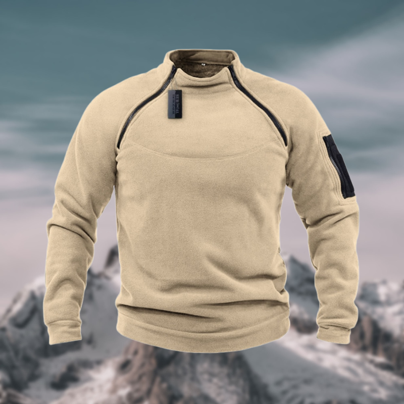 Men's Tactical Windproof Fleece Jumper - High Neck Half-Zip for Ultimate Comfort & Warmth - Perfect for Outdoor Activities