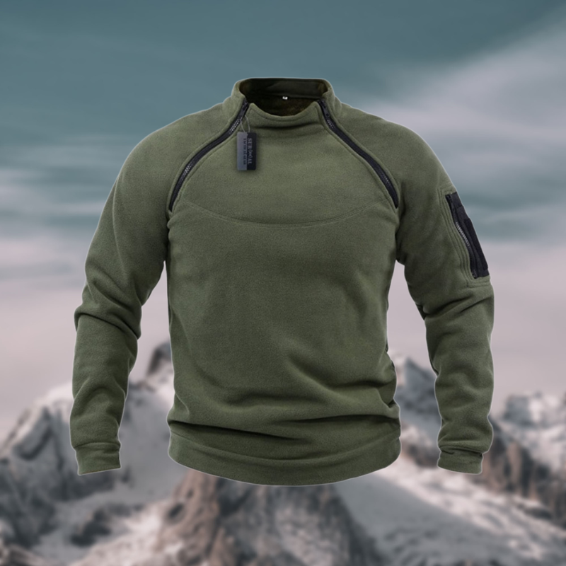 Men's Tactical Windproof Fleece Jumper - High Neck Half-Zip for Ultimate Comfort & Warmth - Perfect for Outdoor Activities