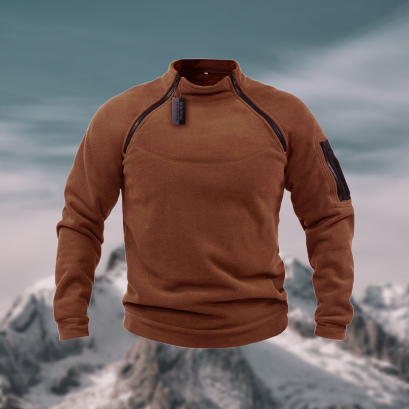 Men's Tactical Windproof Fleece Jumper - High Neck Half-Zip for Ultimate Comfort & Warmth - Perfect for Outdoor Activities