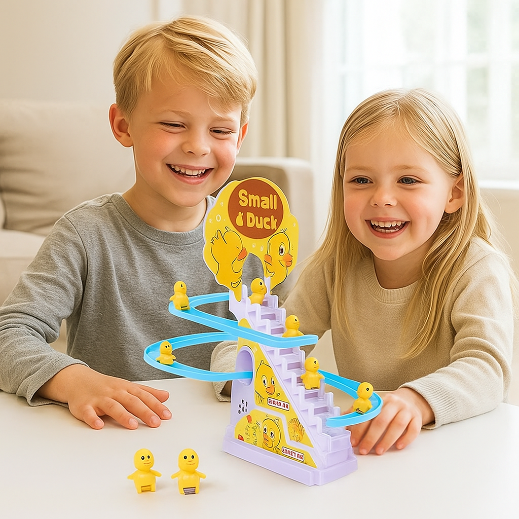 Kids Toy Duck Slide Interactive Music Light Playset