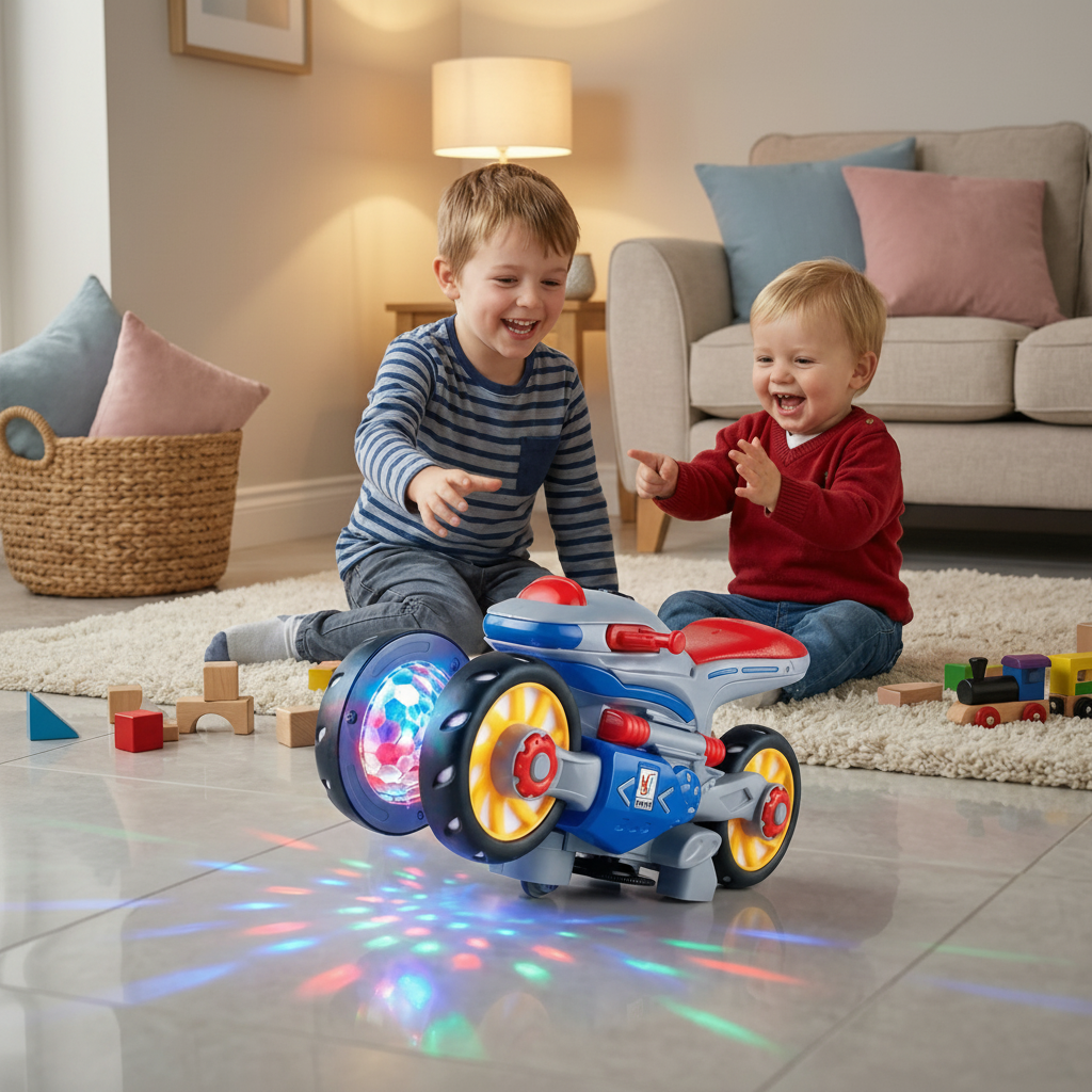 Toy Motorcycle Kids Dancing Light Up Music Stunt Motorcycle