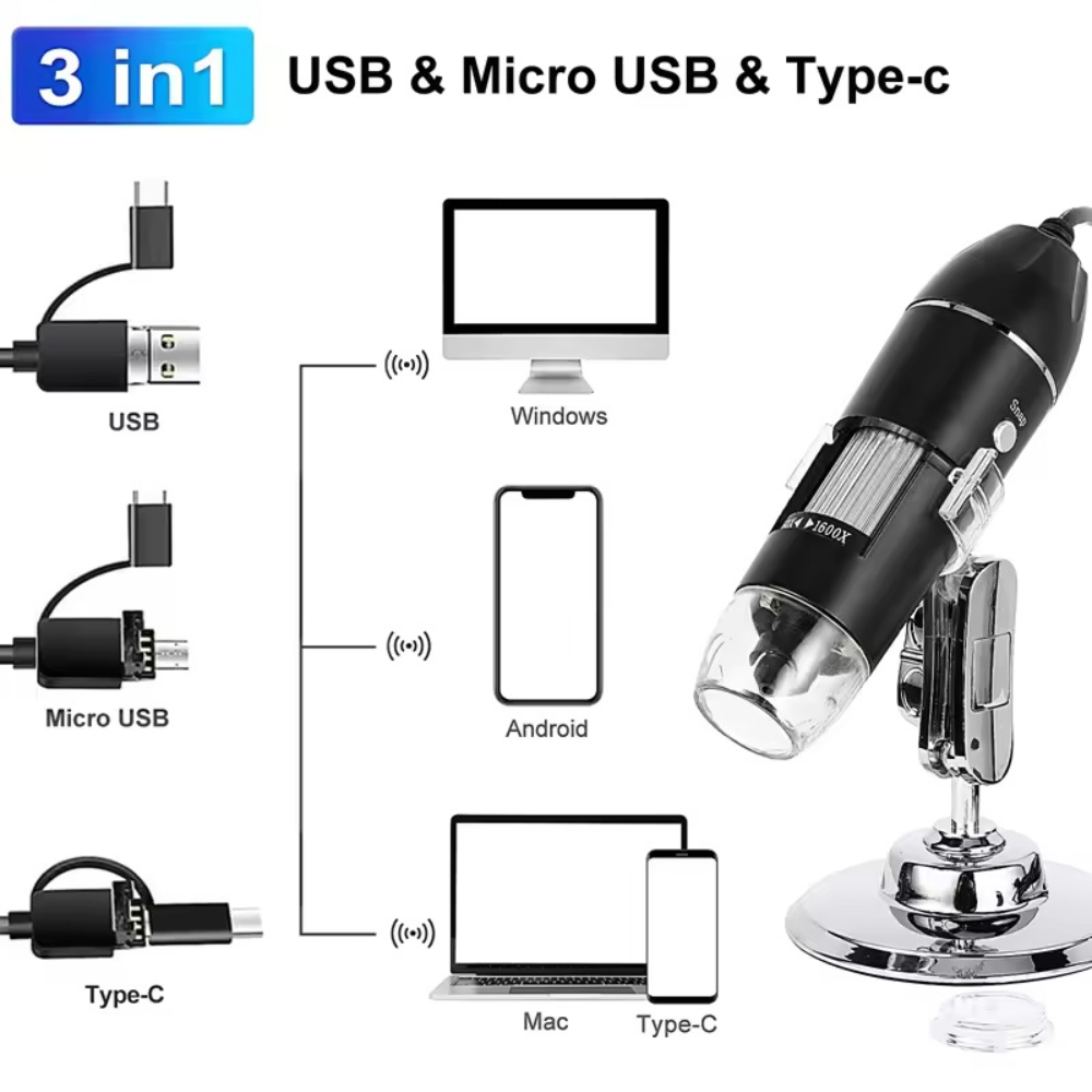 Digital Microscope Handheld USB Portable HD Magnifier Phone
