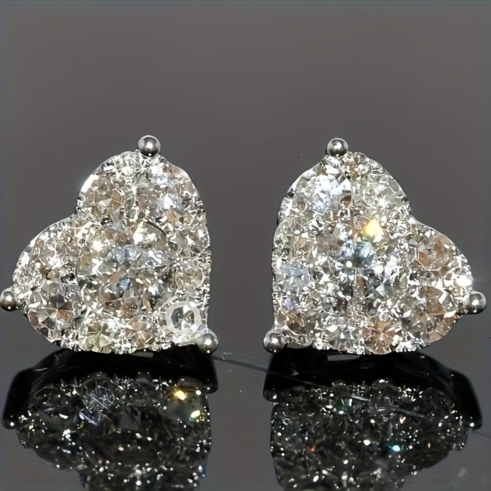 Earrings Mothers Day Gift Heart Crystal Stud Fashion Jewelry