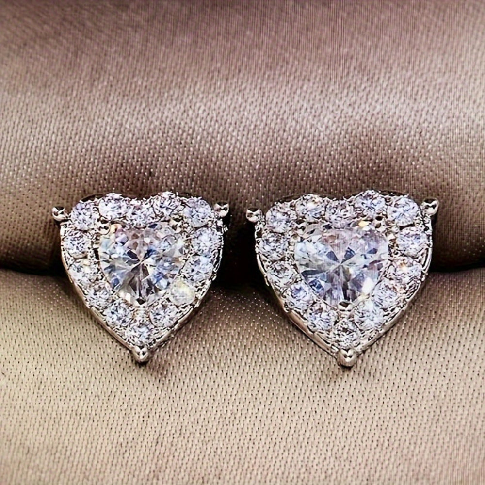 Earrings Mothers Day Gift Heart Crystal Stud Fashion Jewelry
