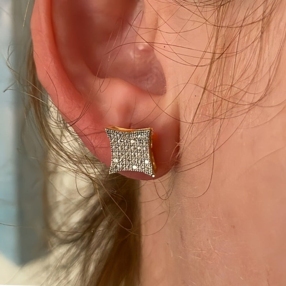 Earrings Mothers Day Gift Rhinestone Square Stud Elegant Jewelry
