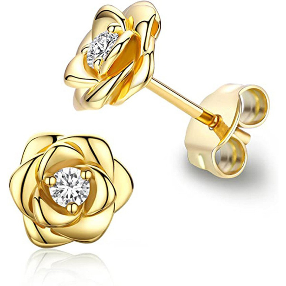 Earrings Mothers Day Gift Gold Birthstone Flower Stud Jewelry