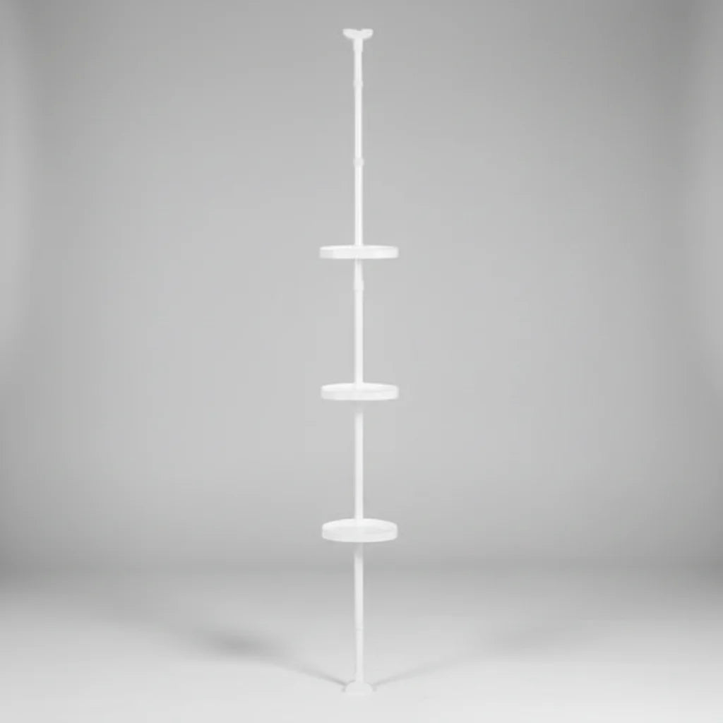 Shower Shelf Tension Pole Adjustable Corner Bathroom Storage Rack
