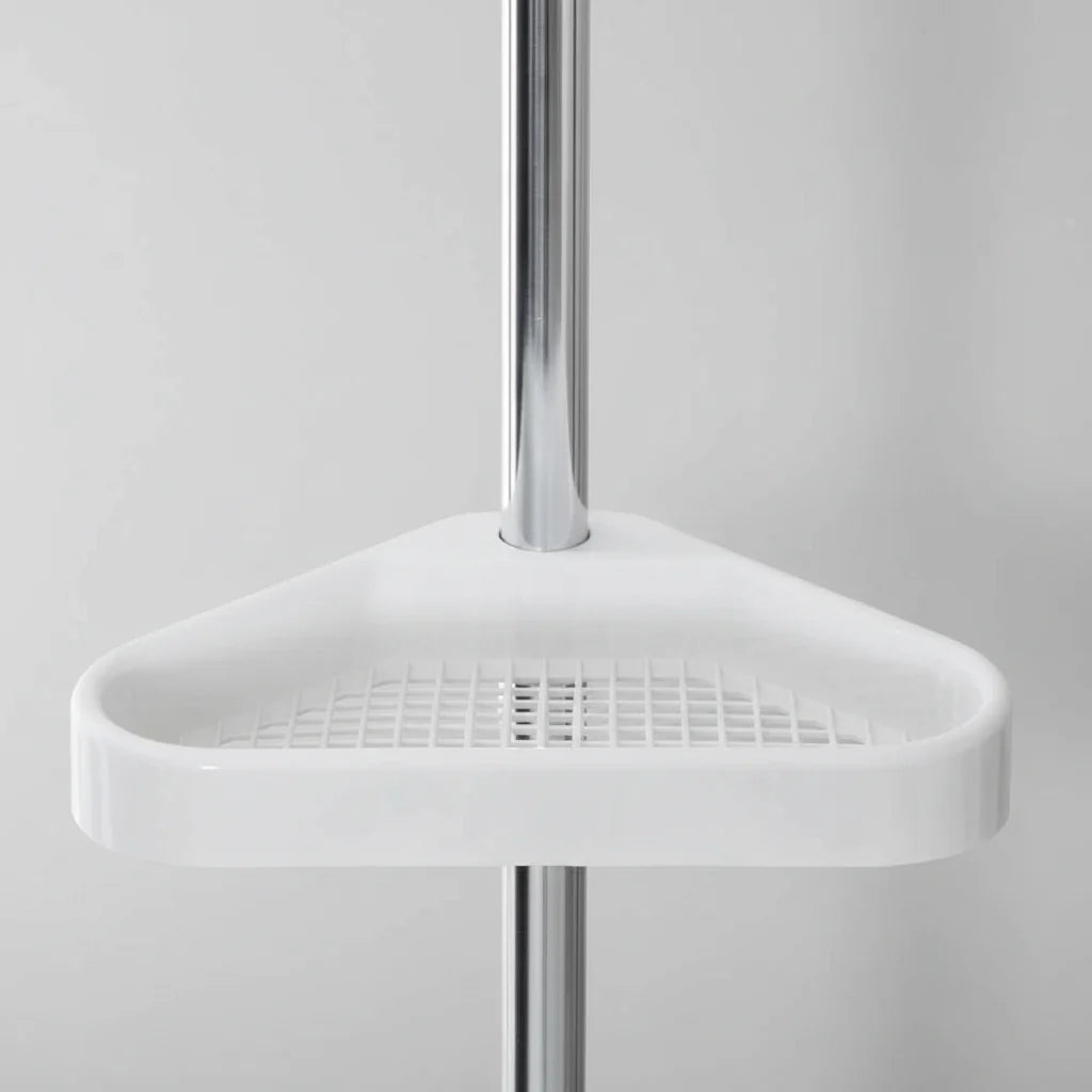 Shower Shelf Tension Pole Adjustable Corner Bathroom Storage Rack