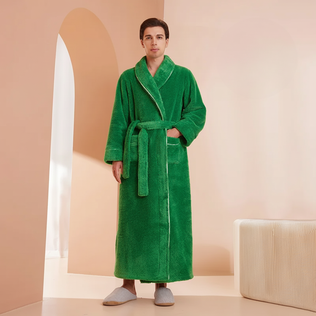 Bathrobe Winter Warm Long Sleeve Lounge Robe