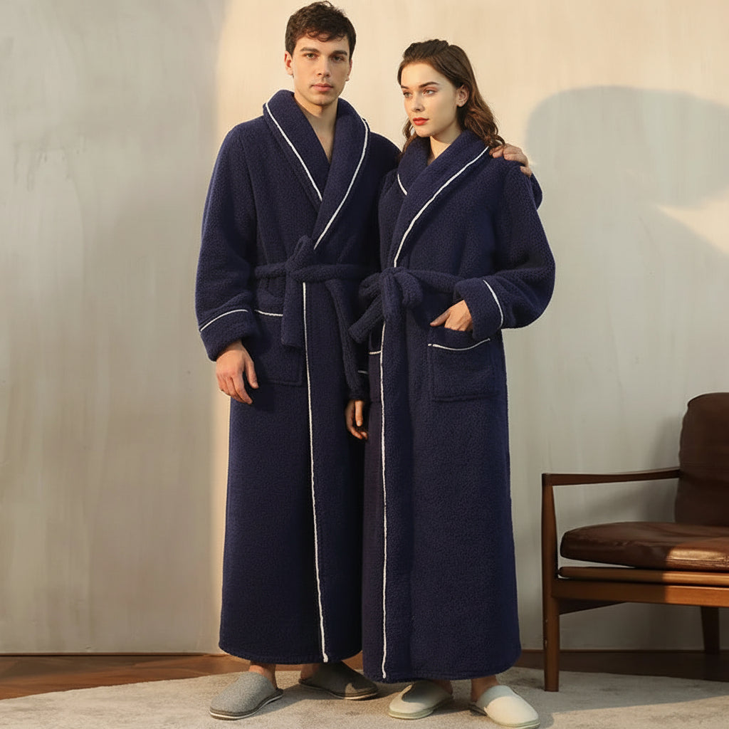 Bathrobe Winter Warm Long Sleeve Lounge Robe