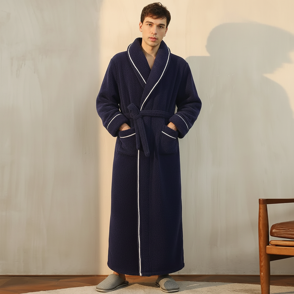 Bathrobe Winter Warm Long Sleeve Lounge Robe