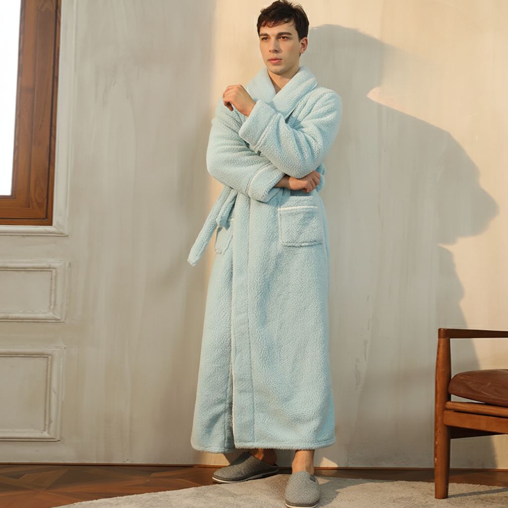Bathrobe Winter Warm Long Sleeve Lounge Robe