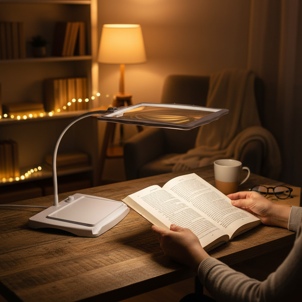 Table Lamp Magnifying Lens Adjustable Reading Light